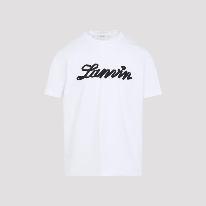 Embroidered Logo T-shirt White Cotton Tshirt