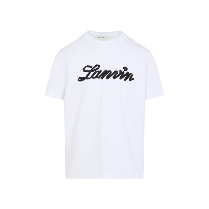 Embroidered Logo T-shirt White Cotton Tshirt