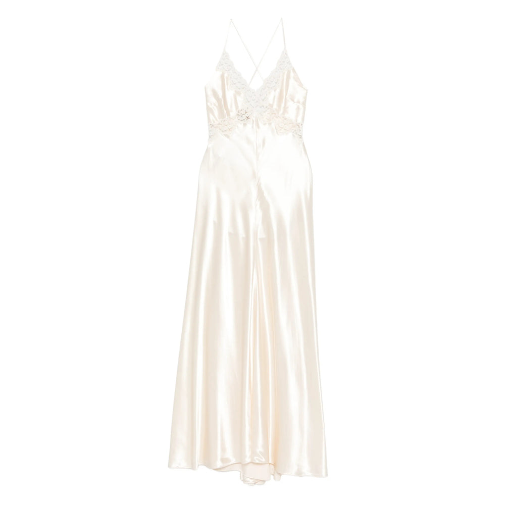 Dress Alberta Ferretti Neutrals/white Viscose: 100