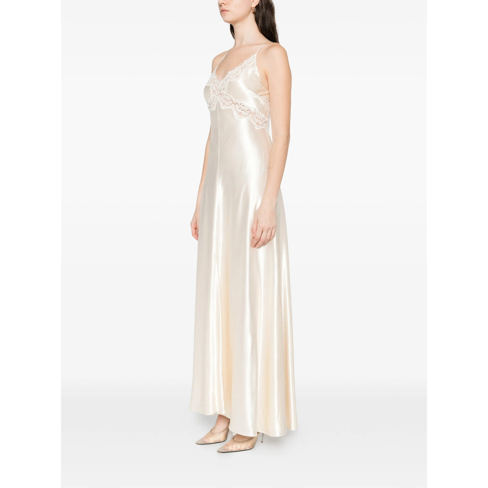 Dress Alberta Ferretti Neutrals/white Viscose: 100