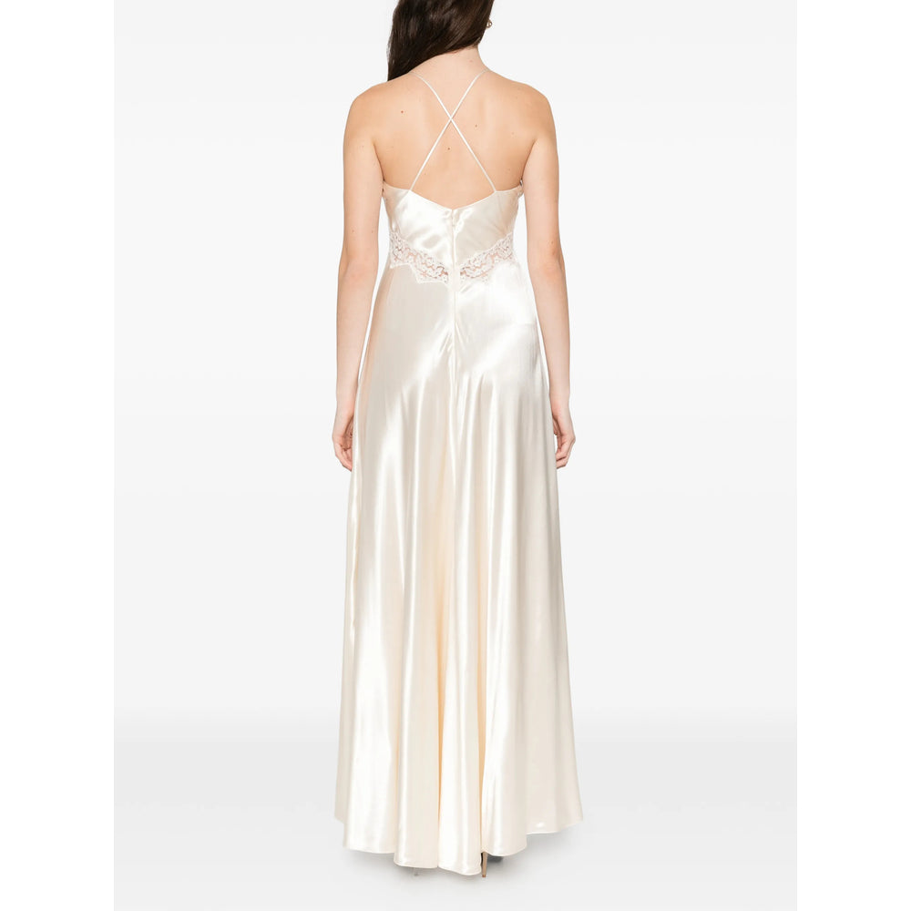 Dress Alberta Ferretti Neutrals/white Viscose: 100