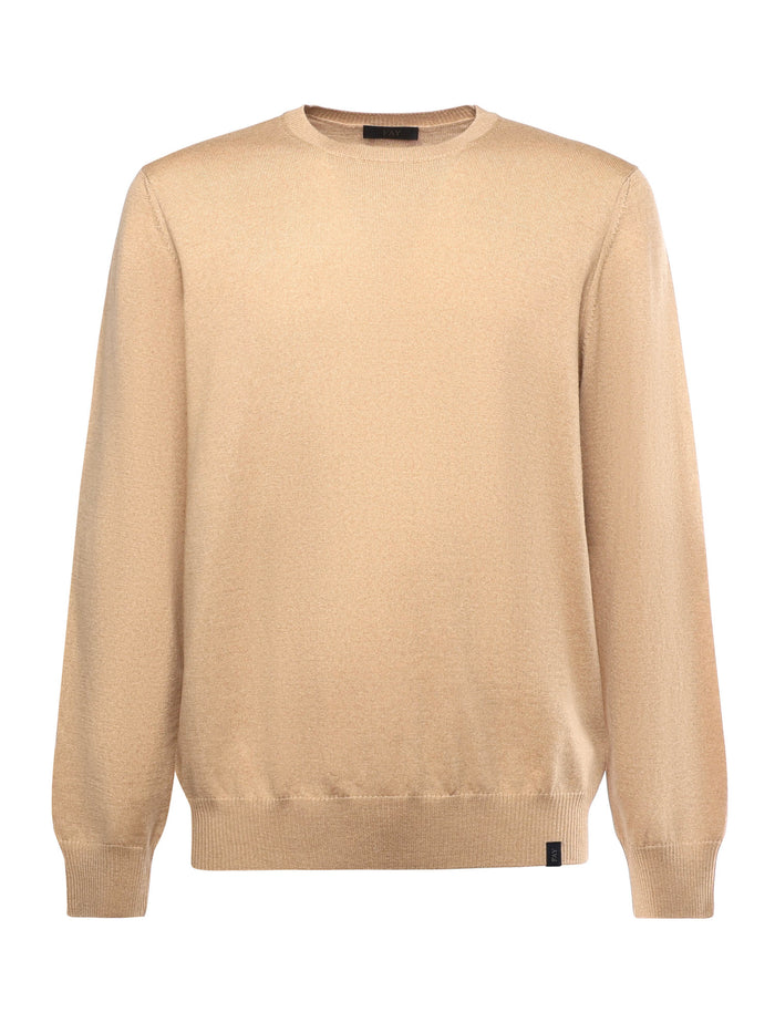 Fay Sweaters Beige Virgin Wool