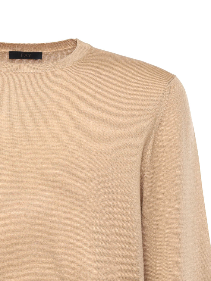 Fay Sweaters Beige Virgin Wool