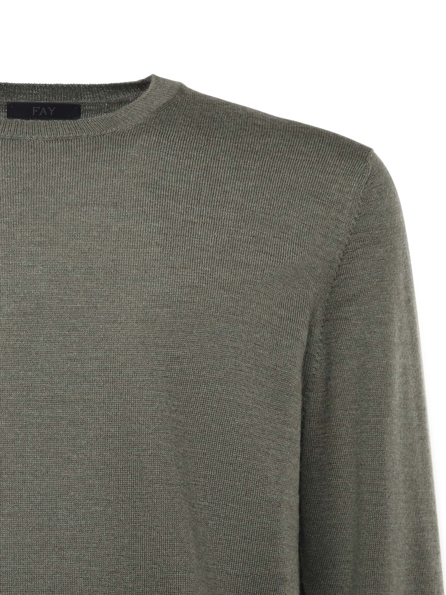 Fay Sweaters Green Virgin Wool