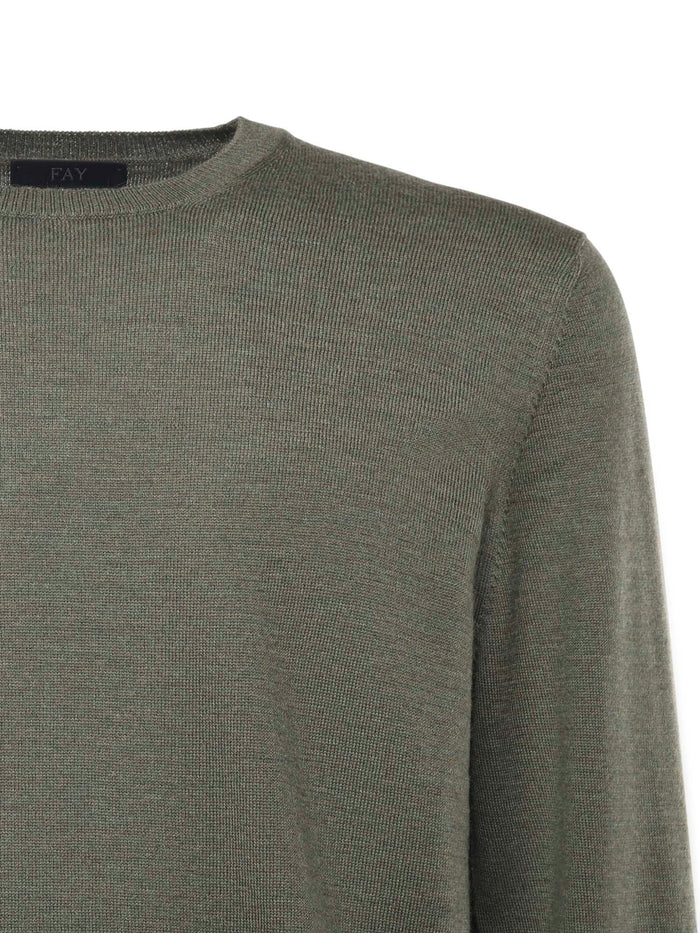 Fay Sweaters Green Virgin Wool