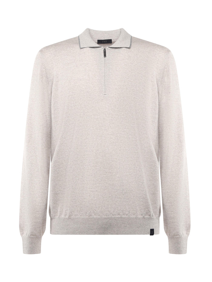 Fay T-shirts and Polos Grey Virgin Wool