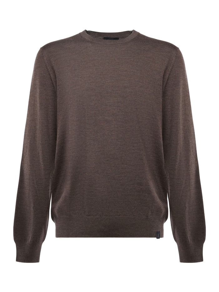 Fay Sweaters Brown Virgin Wool