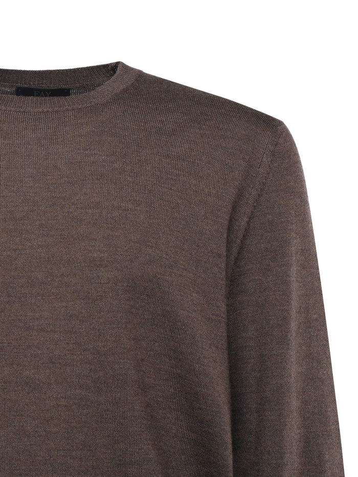 Fay Sweaters Brown Virgin Wool