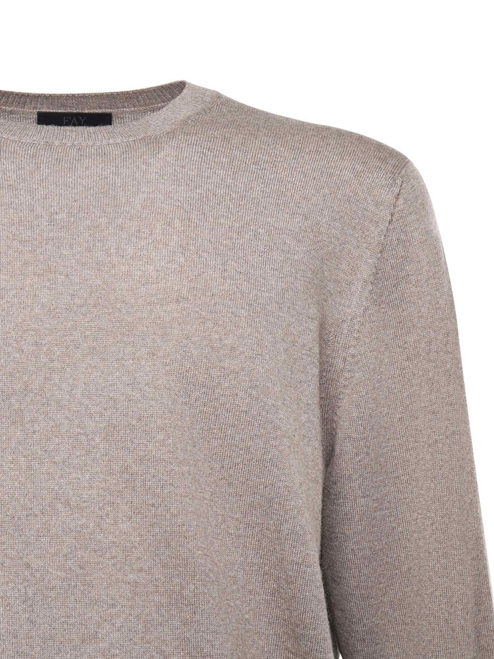 Fay Sweaters Beige Virgin Wool