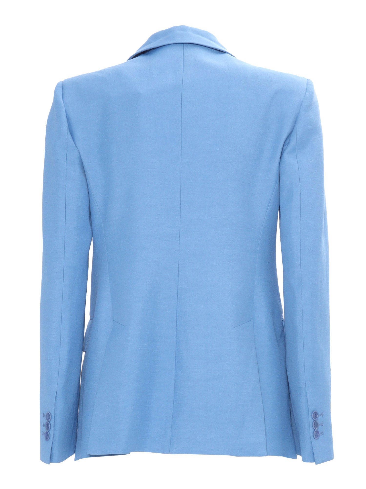 SINGLE BREASTED JACKET Light Blue Viscose Linen