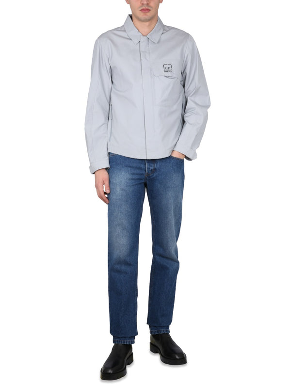 Shirt With Logo Grey Cotton