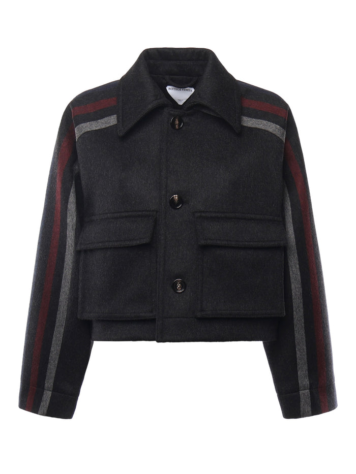 Bottega Veneta Jackets Dark Grey/black/lava Wool