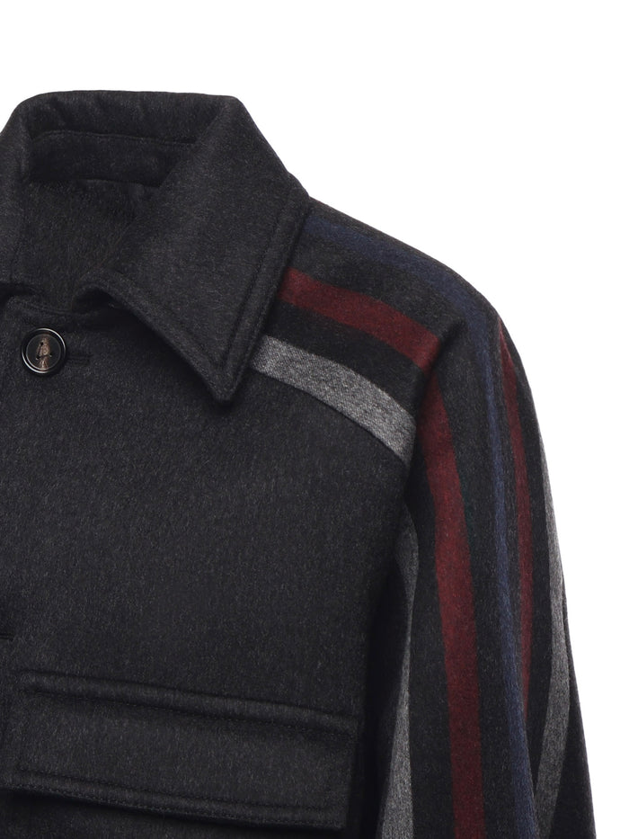Bottega Veneta Jackets Dark Grey/black/lava Wool