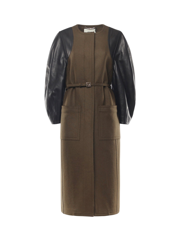 Fendi Coats Green Viscose