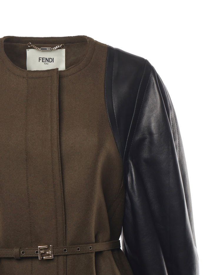 Fendi Coats Green Viscose
