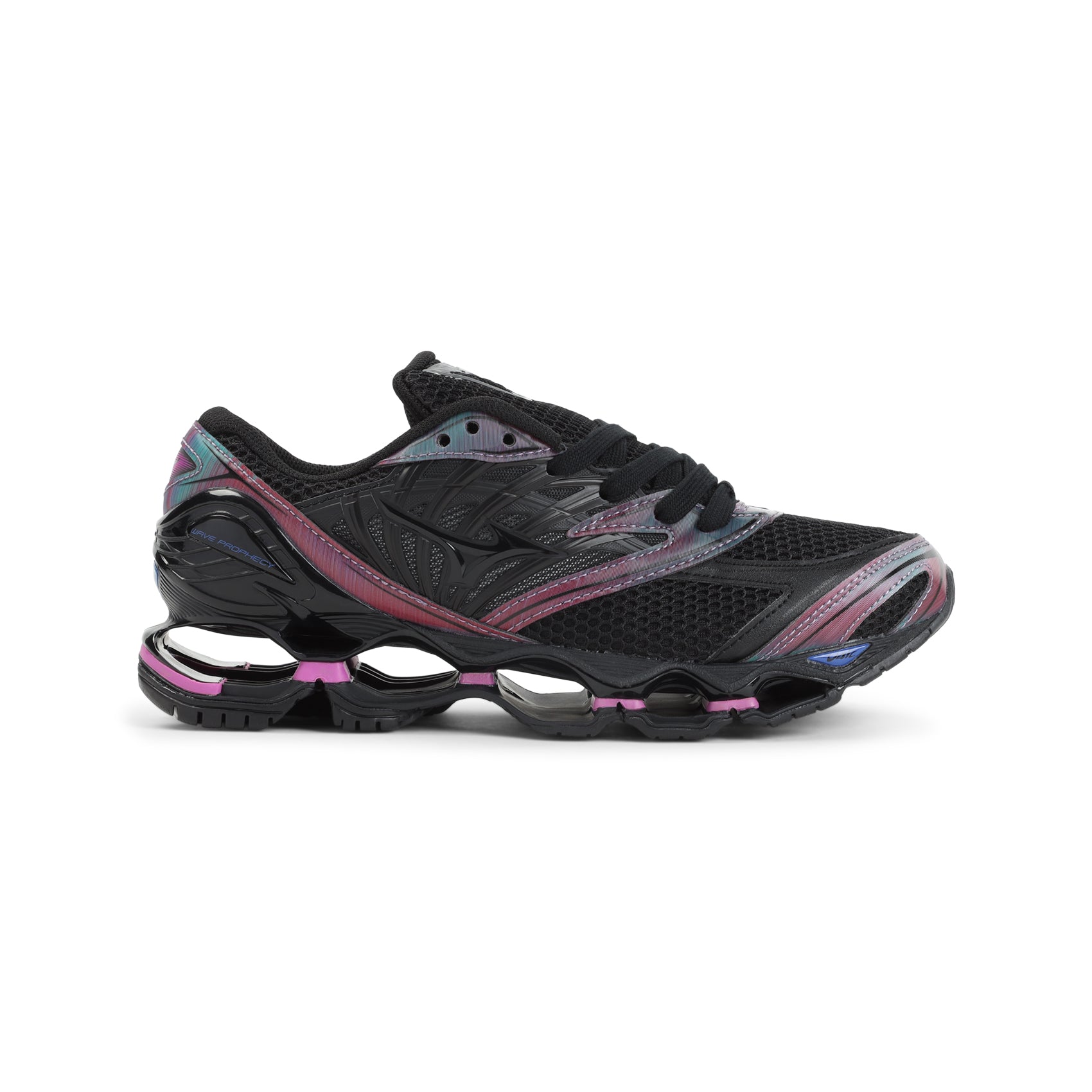 Wave Prophecy Tokyo Sneakers Black Leather Mesh Rubber Shoe