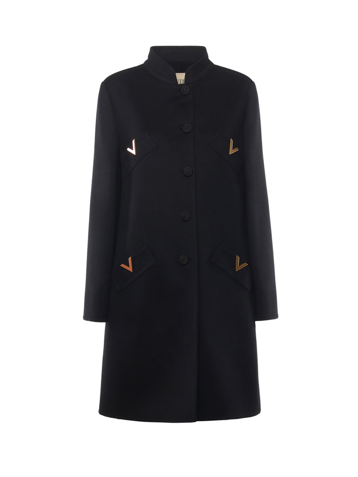 Valentino Garavani Coats Black Wool