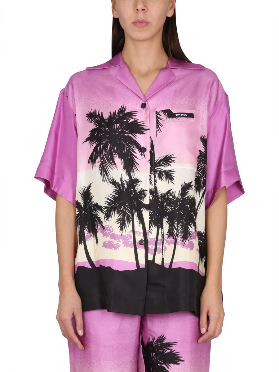 Sunset Print Shirt Purple