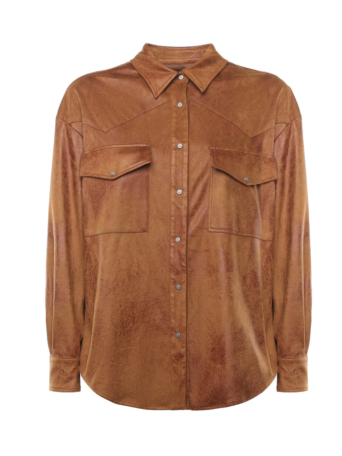 Dondup Shirts Brown Polyester