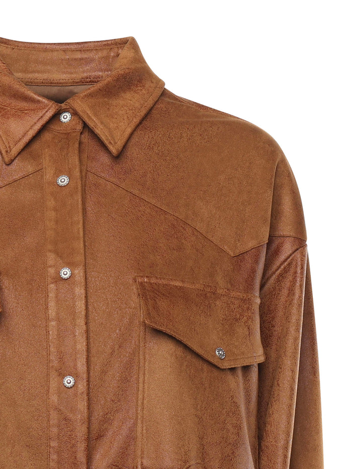 Dondup Shirts Brown Polyester