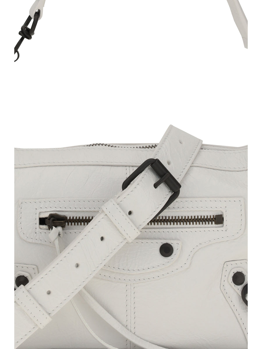 Handbag Le City Moto Mini Optic White Lambskin Handbags