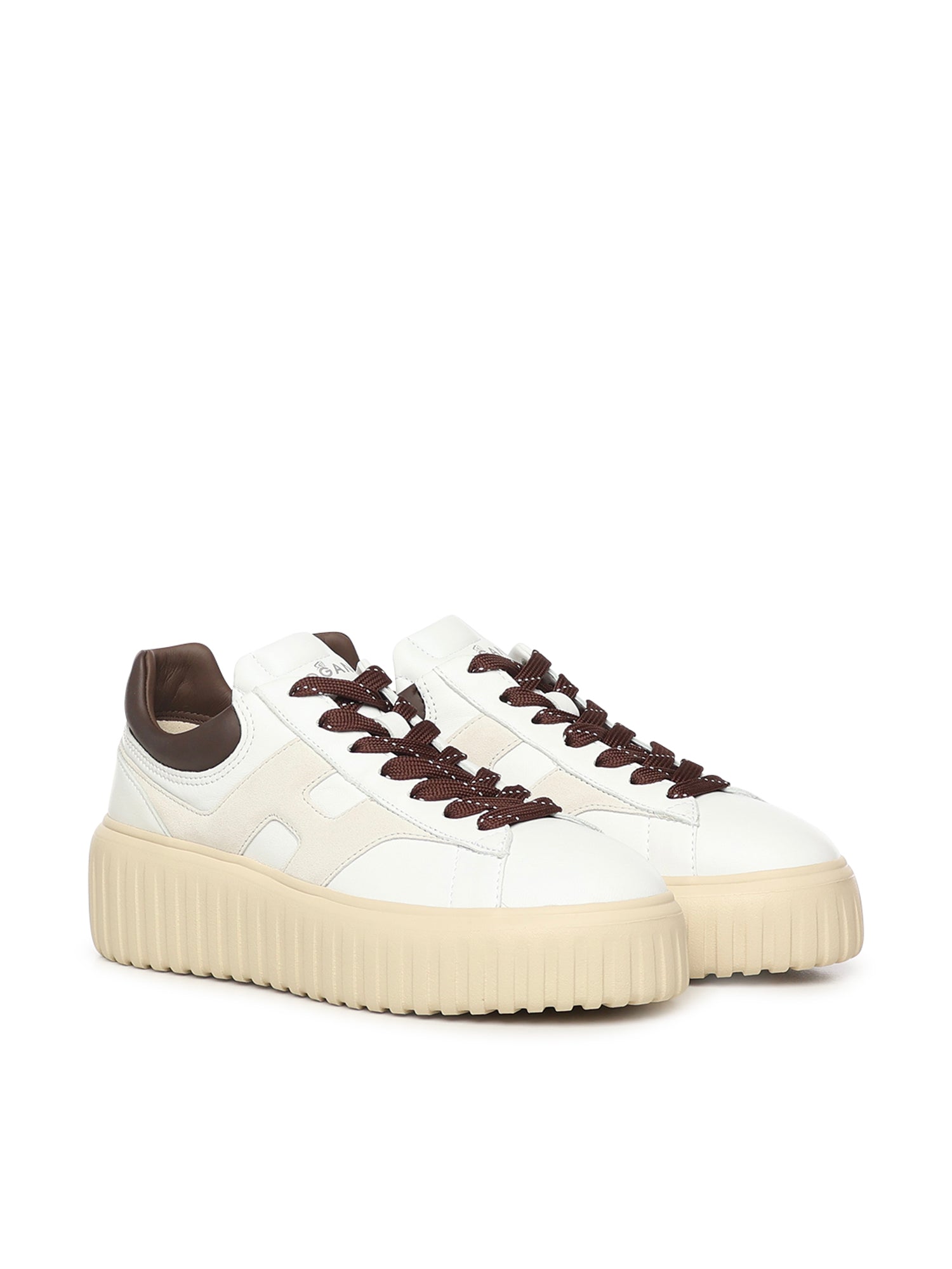 Hogan Sneakers White, Gray, Brown Nappa