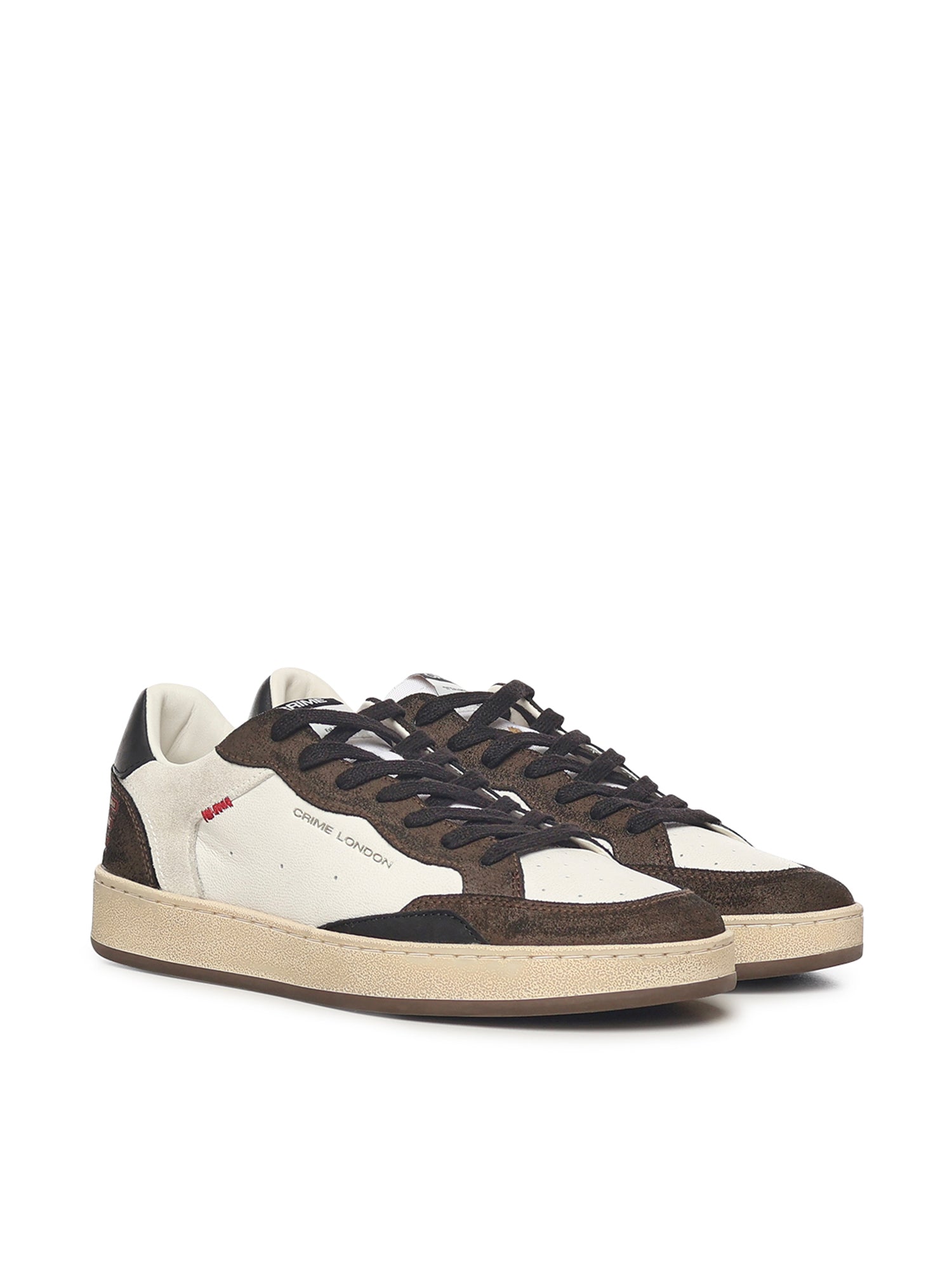 Crime London Sneakers White Leather Textile