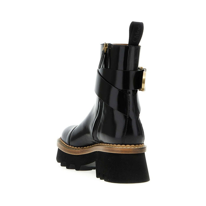 Chloé Owena Leather Boots Black Calf