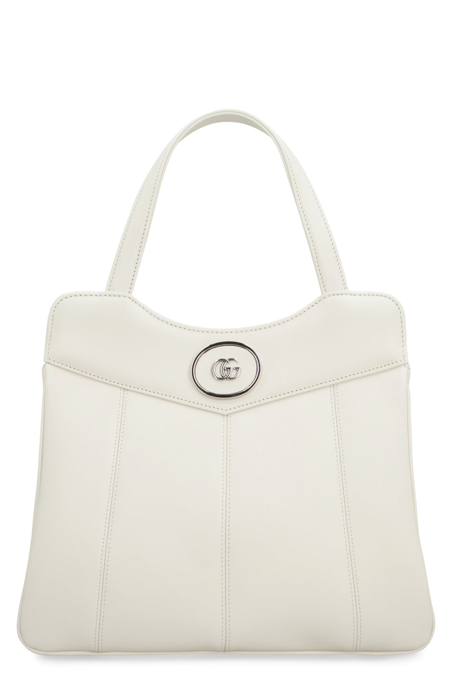 Petite Gg Quilted Leather Tote White Calfskin Bags