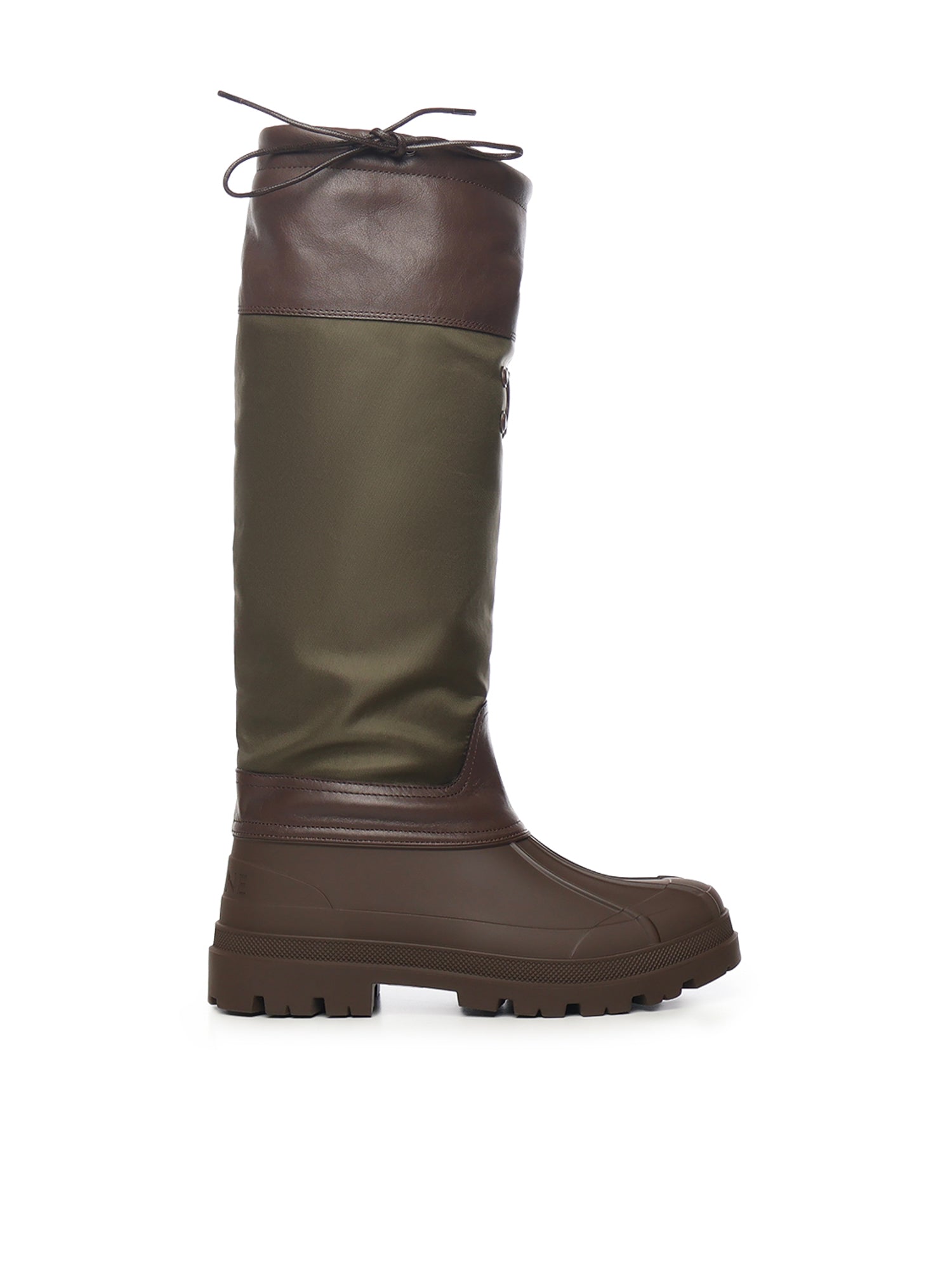 Céline Boots Dark Brown / Khaki Nylon & Calfskin