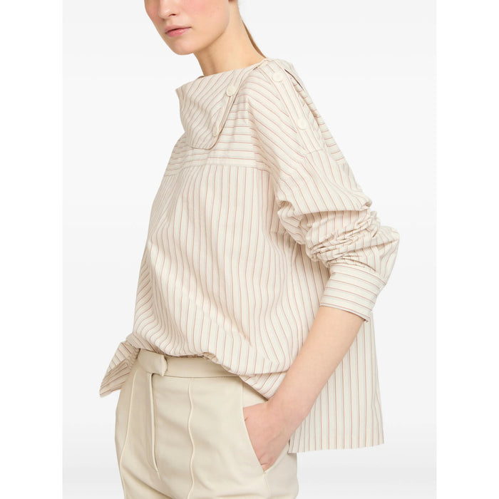 Shirt Yves Salomon Neutrals/red Pure Cotton: 100