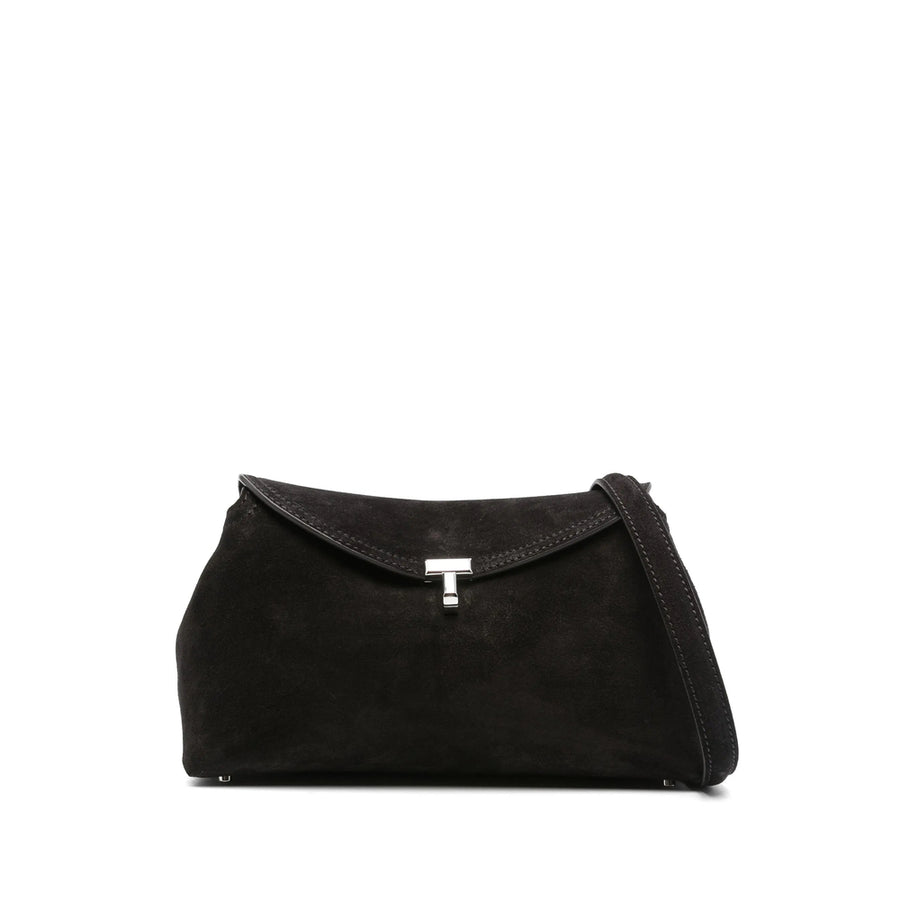 Clutch Bag T-Lock Brown Suede