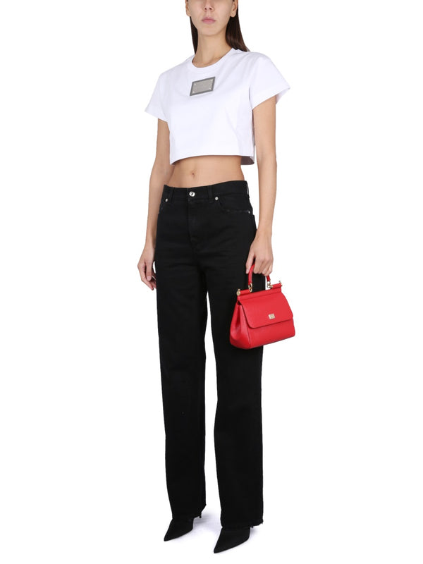 Flare Jeans Black Cotton