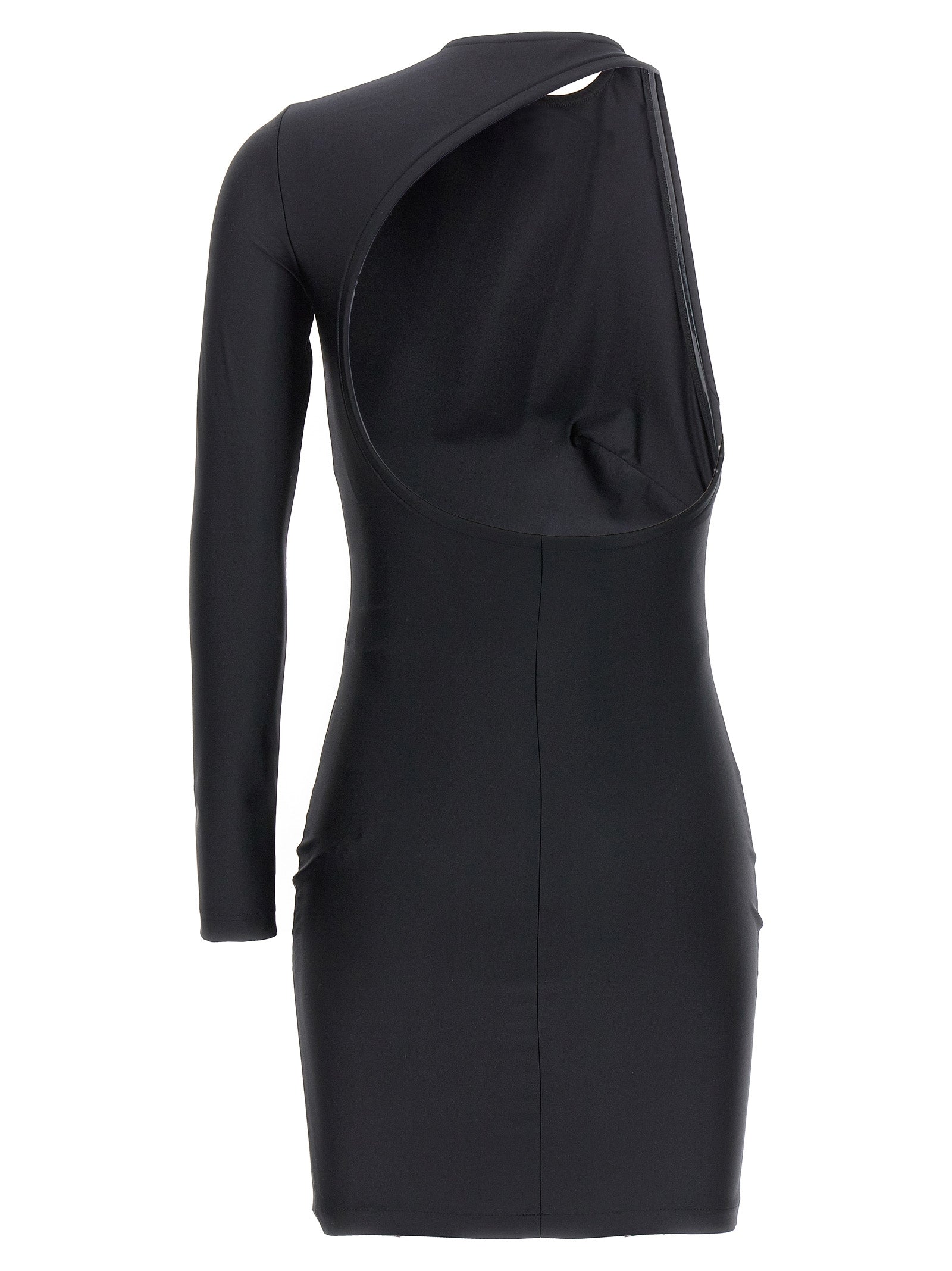 Cut-out one shoulder dress Black Polyamide Elastane Skirt