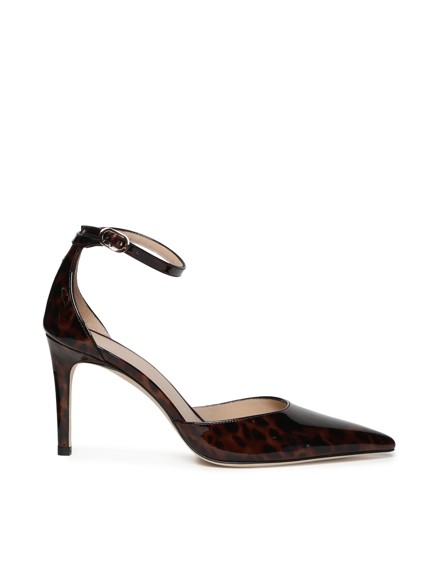 Stuart Weitzman With Heel Dark Brown Gloss Tortoise