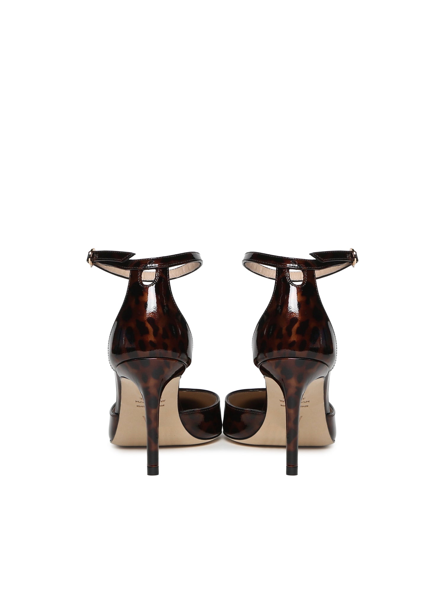 Stuart Weitzman With Heel Dark Brown Gloss Tortoise