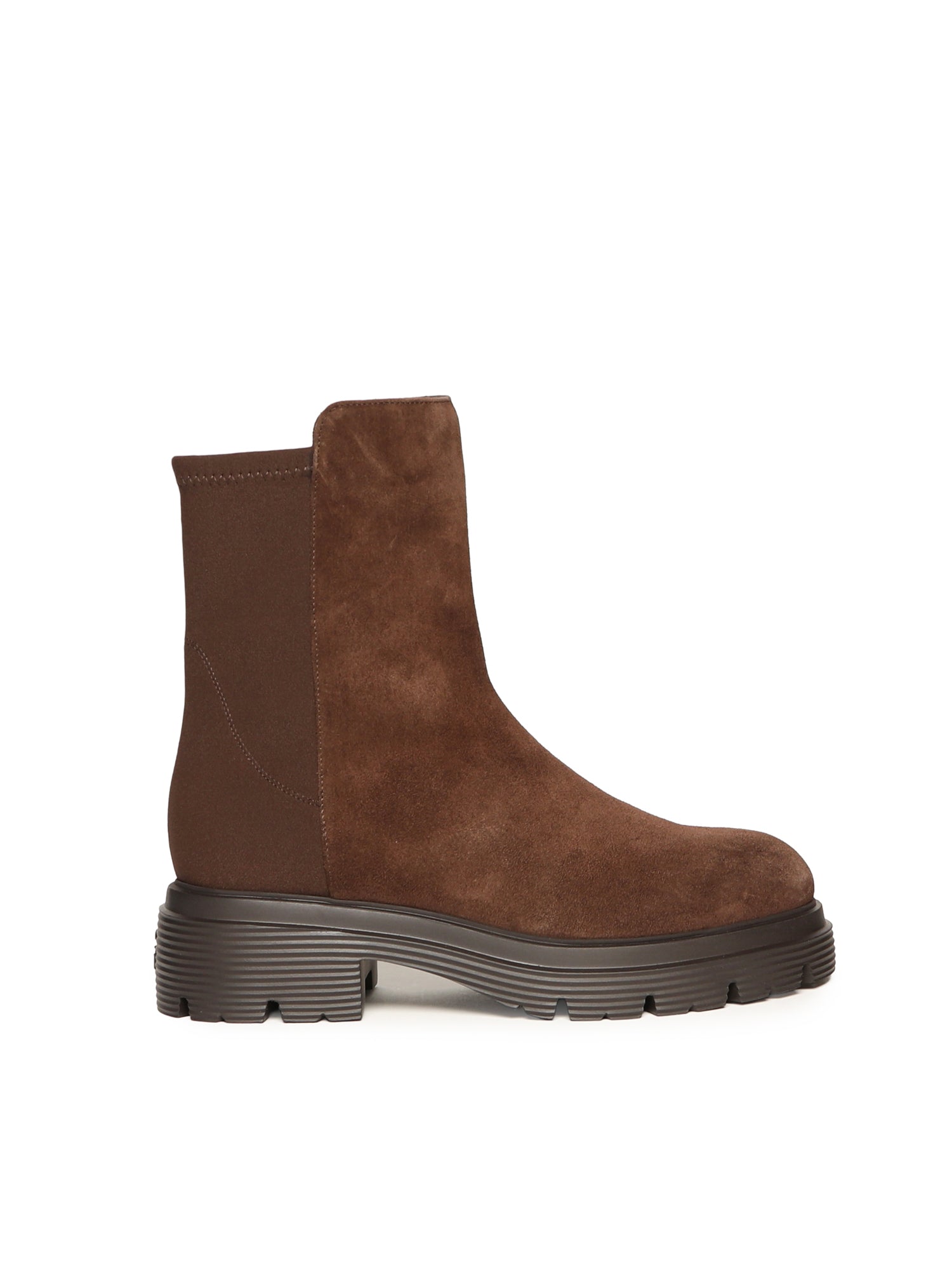 Stuart Weitzman Boots Walnut Suede/gabardine Stretch