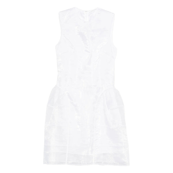Sleeveless Round Neck Dress White Polyamide: Day