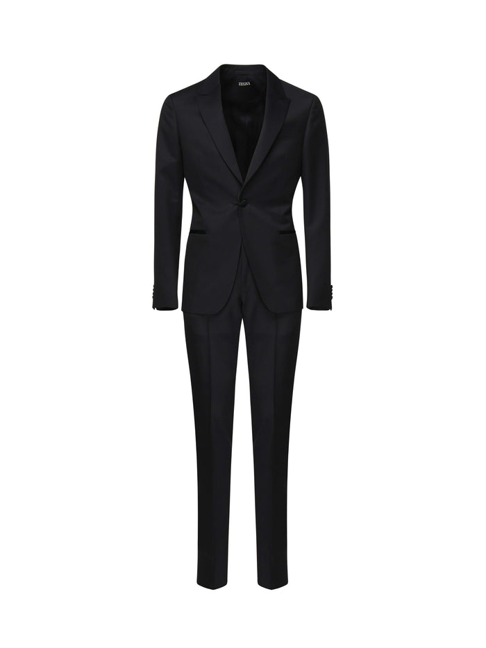 Zegna Dresses Blue Navy Unito Tessuto : Lana Mohair
