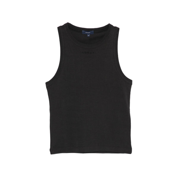 Round Neck Sleeveless Top With Logo Detail Brown Cotton: 100. Vests & Tank Tops