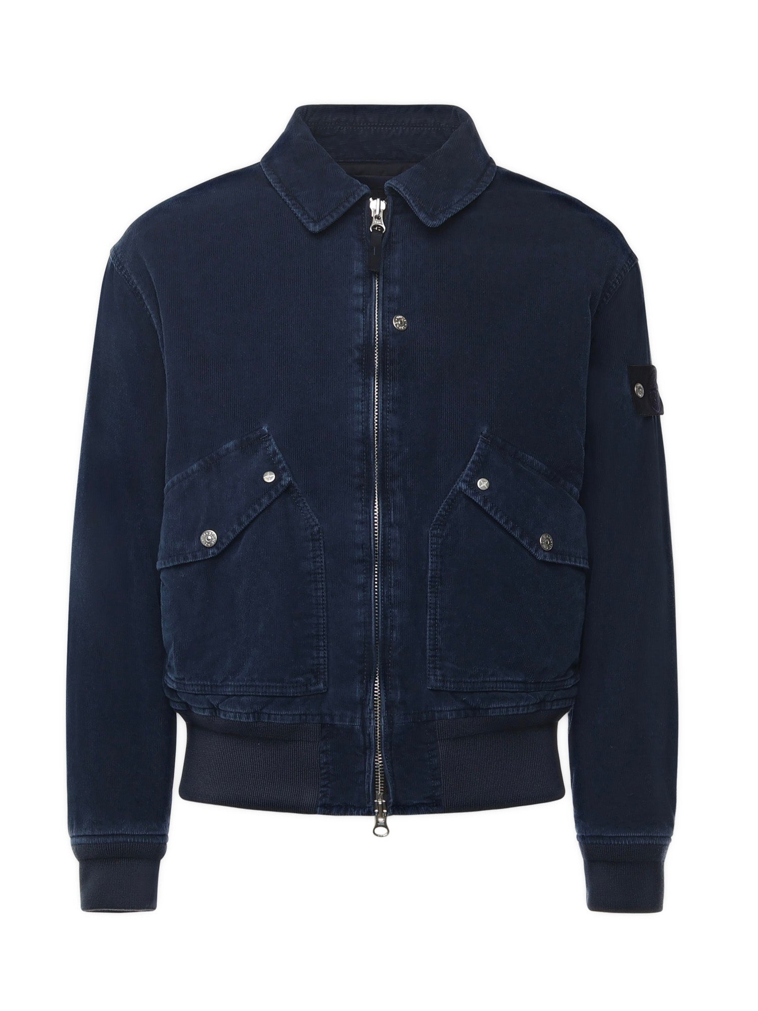 Stone Island Coats Blue Cotton Polyester