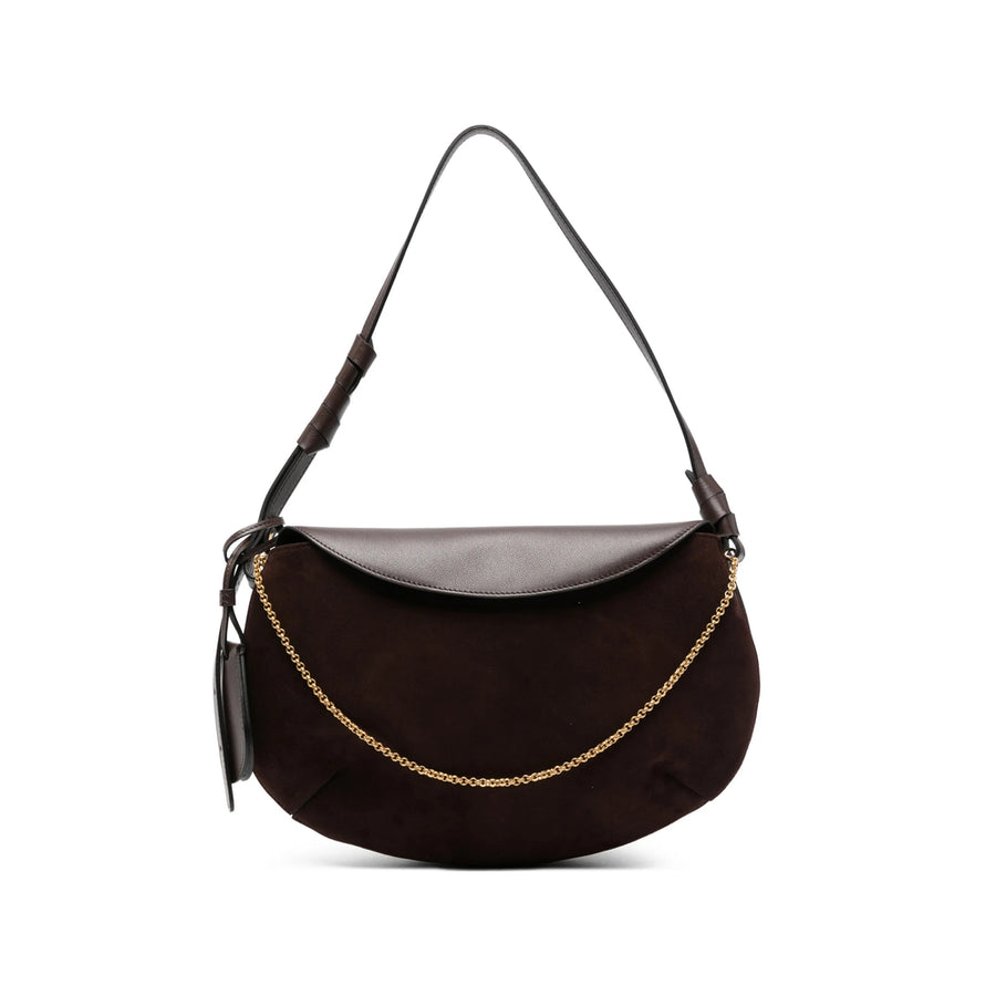 Shoulder Bag Libra Calf Leather Brown Leather; Suede
