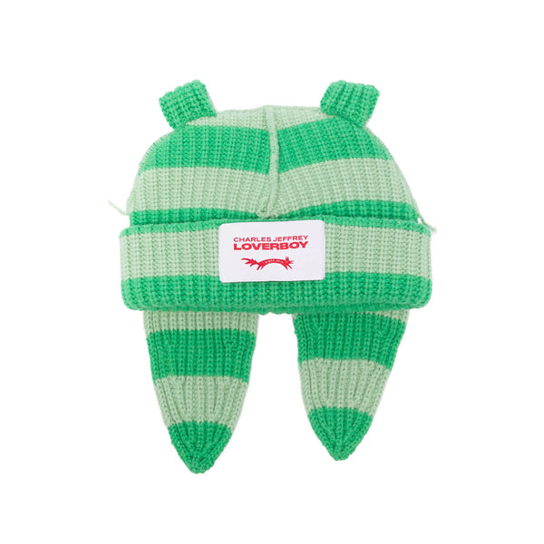 Hat With Ear Flaps Green Lambswool Green/green Nylon