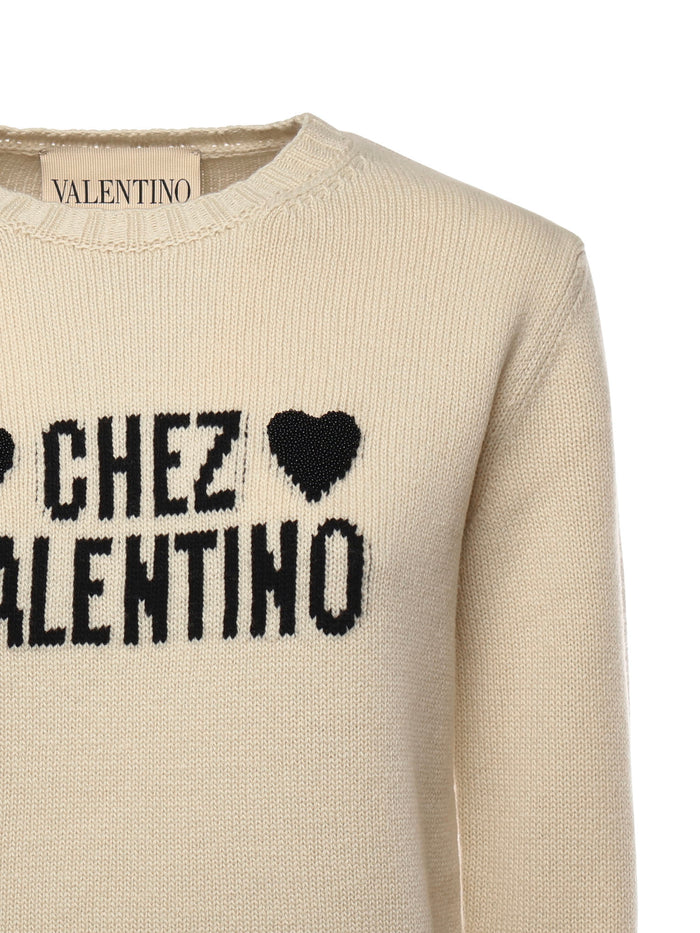 Valentino Garavani Sweaters Birch/black Virgin Wool