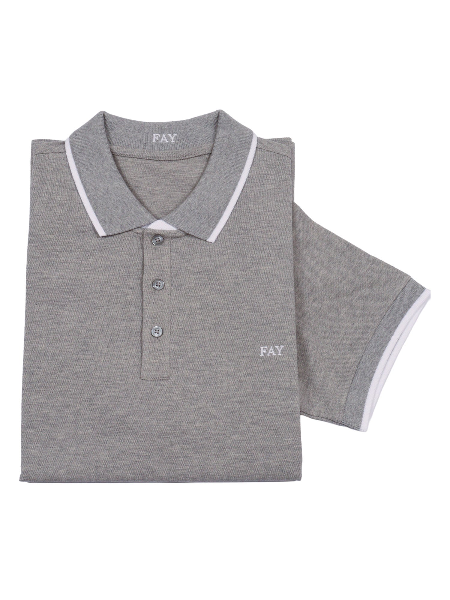DB COLLAR PIQUET POLO Grey Cotton Elastane Shirt