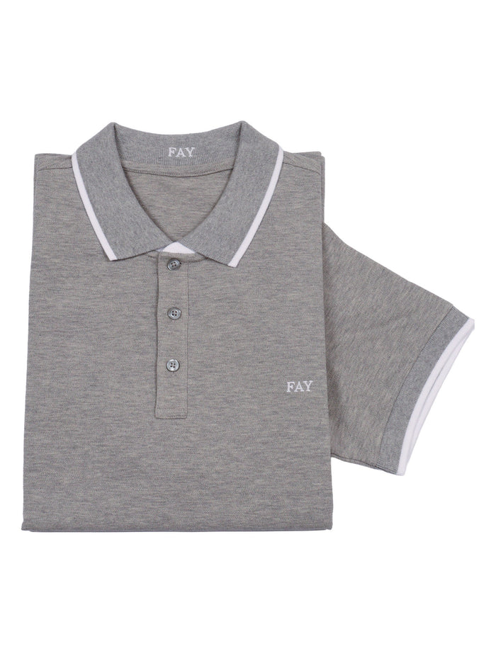DB COLLAR PIQUET POLO Grey Cotton Elastane Shirt