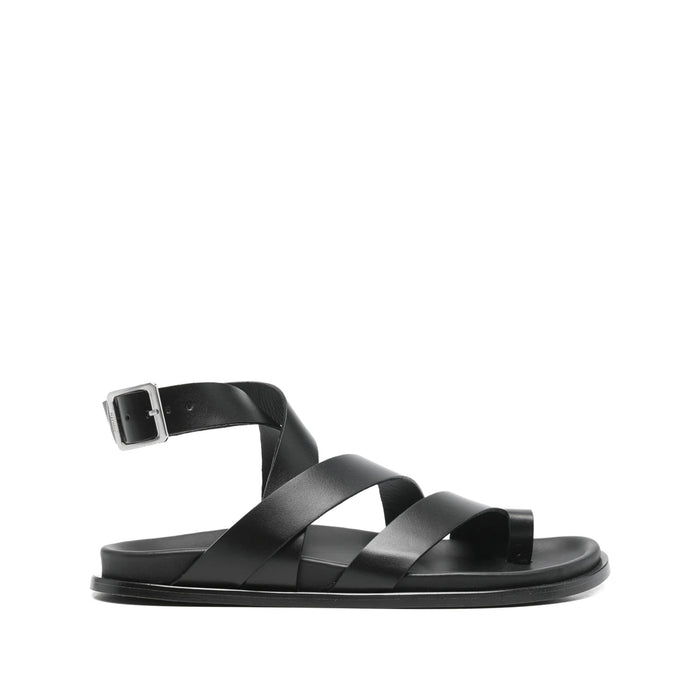 Shoes Alohas Black Calf Leather: 100