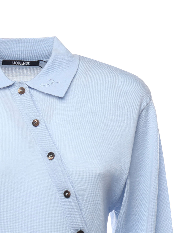 Jacquemus Top Blue Merino Wool Polyamide