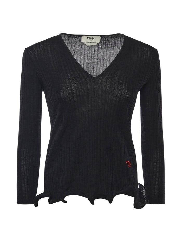 Fendi Sweaters Black Virgin Wool