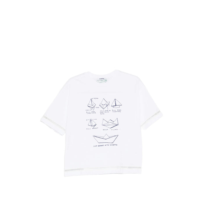 T-Shirt Vivetta White/blue Cotton: 100. T-shirts
